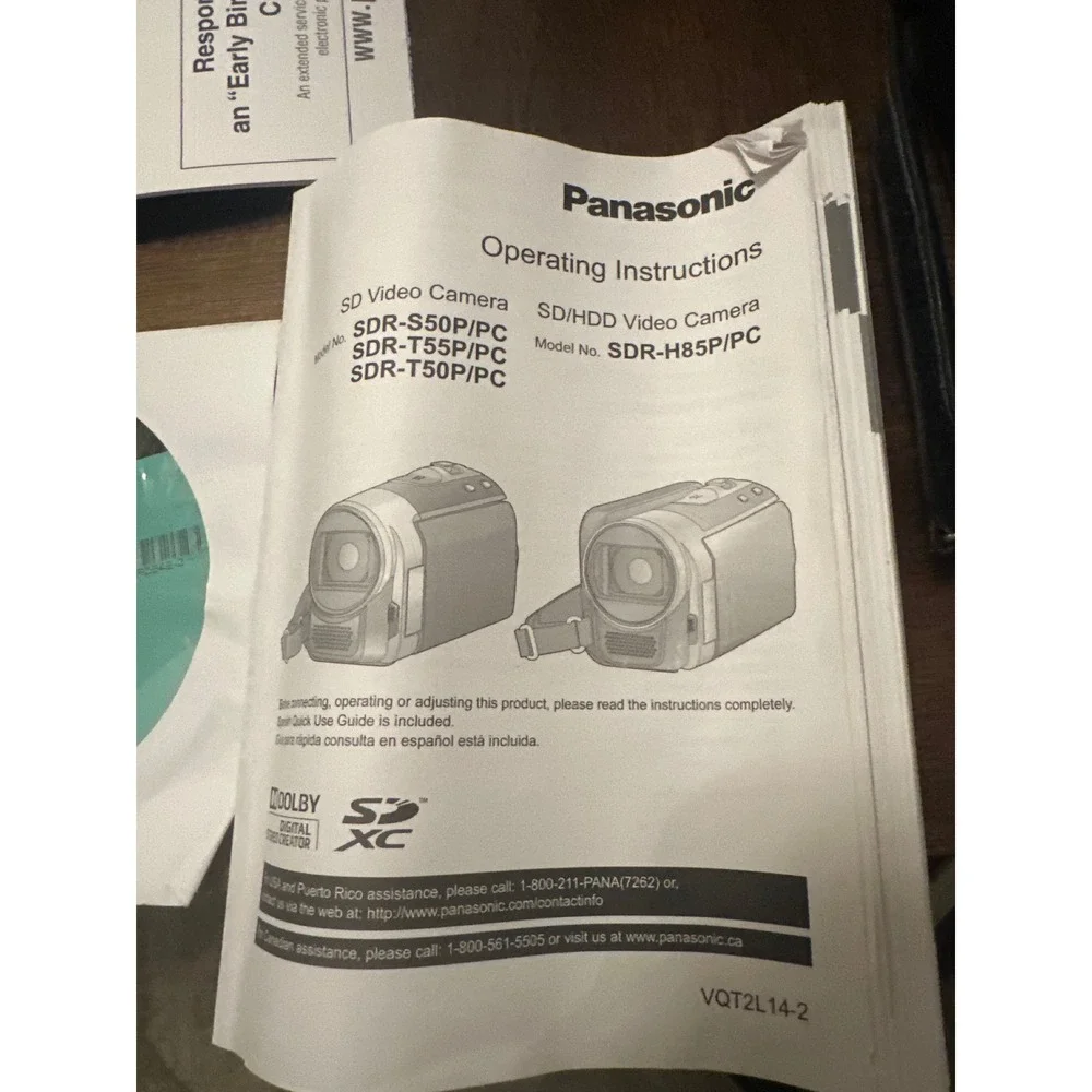 Panasonic SDR-T50 Camcorder 78x Optical Zoom 4GB Memory Black Video Camera Boxed